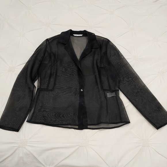 Bianca Nygard black sheer mesh dress jacket. Size 10 - Picture 4 of 13